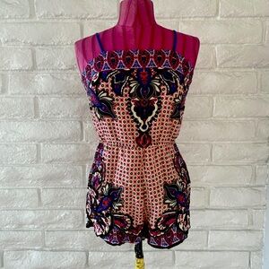 Flying Tomato multi-color spaghetti strap shorts romper sz M